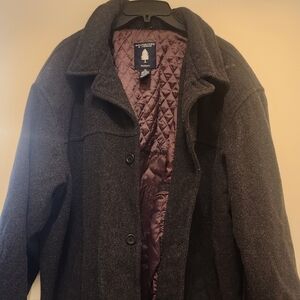 Roundtree & Yorke Dark Gray Wool Pea Coat